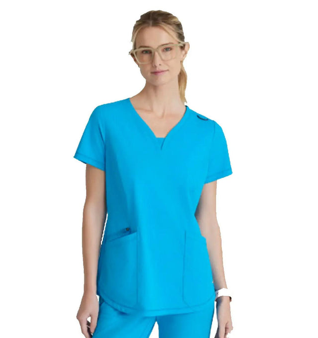 Skechers™ by Barco Slip-ins Serene 3-Pocket V-Neck Top - Bold Azure