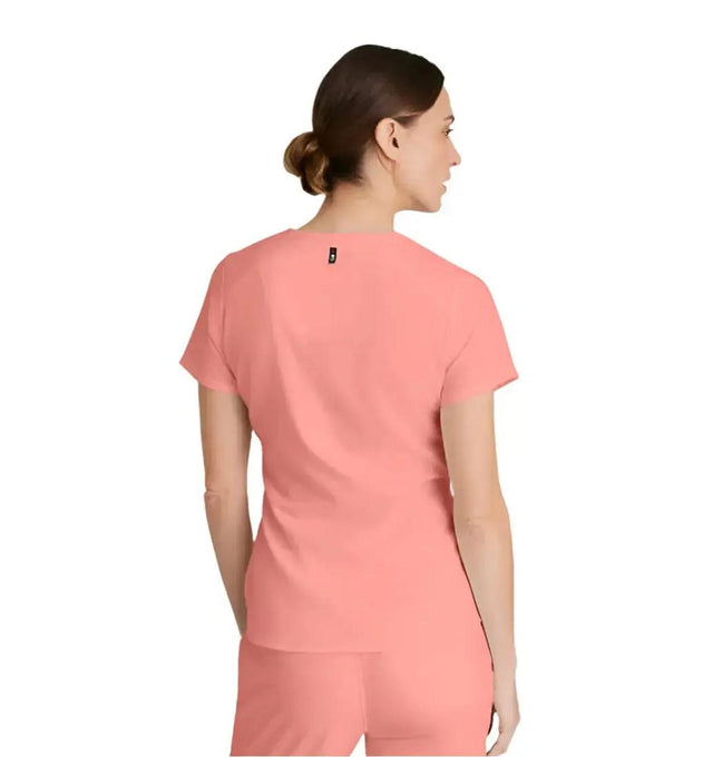 Grey's Anatomy Stretch™ by Barco Emma 4-Pocket V-Neck Scrub Top-Bright Papaya