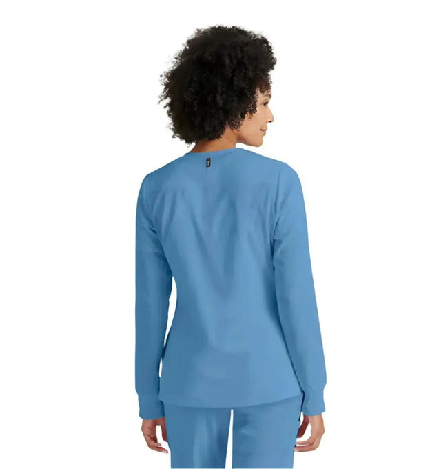 Grey's Anatomy Stretch™ by Barco Gianna 5-Pocket Crewneck Scrub Jacket-Ciel Blue