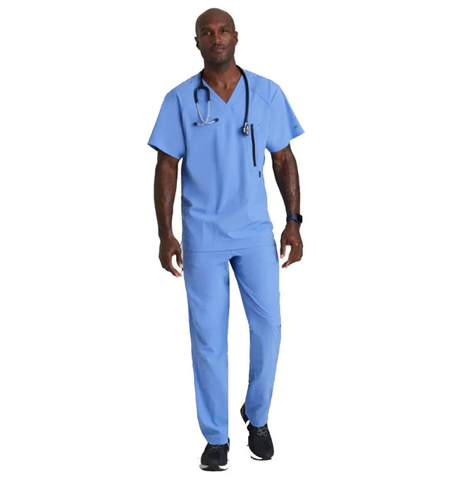 Barco One™ by Barco Amplify 5-Pocket V-Neck Scrub Top-Ciel Blue