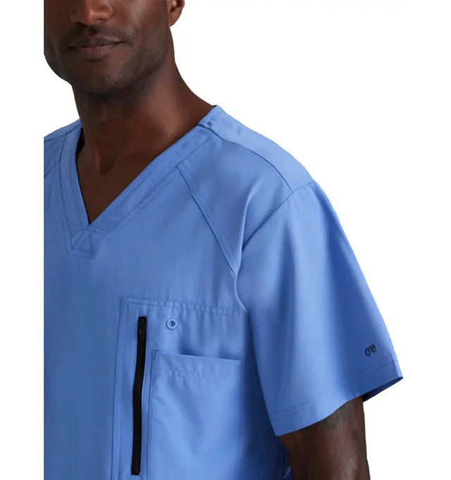 Barco One™ by Barco Amplify 5-Pocket V-Neck Scrub Top-Ciel Blue