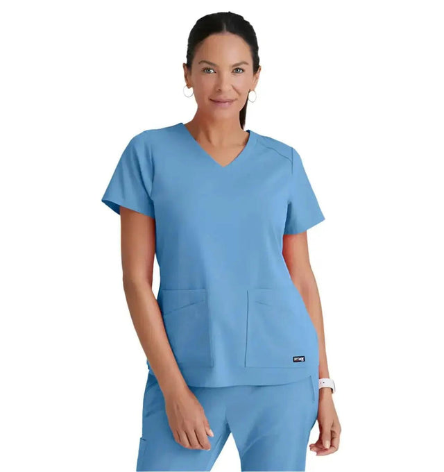 Grey's Anatomy Stretch™ by Barco Emma 4-Pocket V-Neck Scrub Top-Ceil