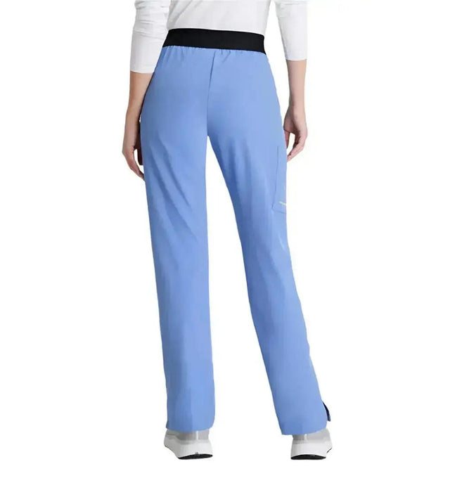 SKECHERS™ by barco Breeze 3-Pocket Mid-Rise Straight Leg Scrub Pant-Ciel Blue