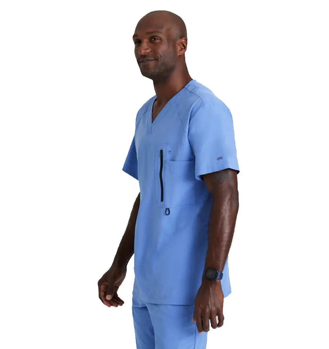 Barco One™ by Barco Amplify 5-Pocket V-Neck Scrub Top-Ciel Blue