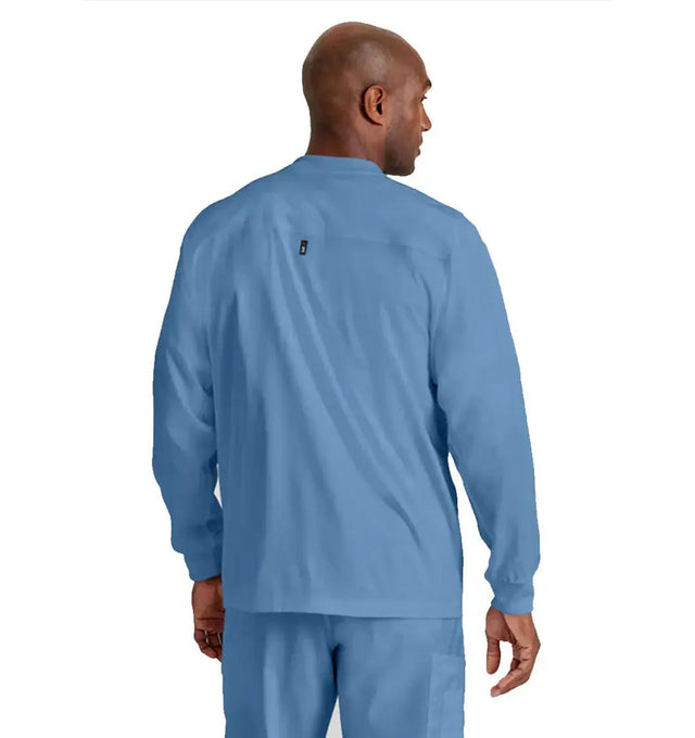 Grey's Anatomy Stretch™ by Barco React 5-Pocket Crewneck Warmup Scrub Jacket-Ciel Blue
