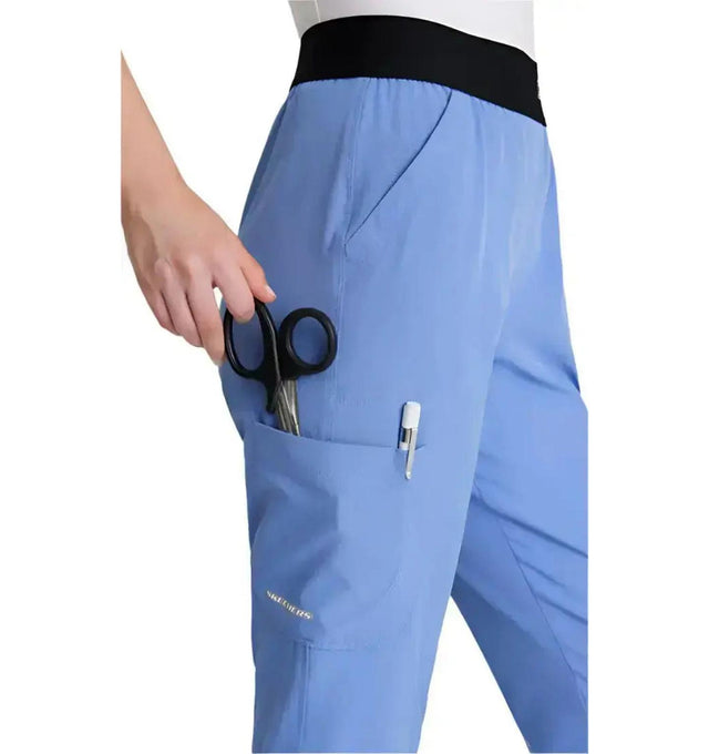 SKECHERS™ by barco Breeze 3-Pocket Mid-Rise Straight Leg Scrub Pant-Ciel Blue