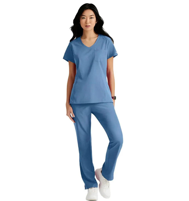 SKECHERS™ by Barco Dignity 1-Pocket Tuck-In Scrub Top-Ciel Blue
