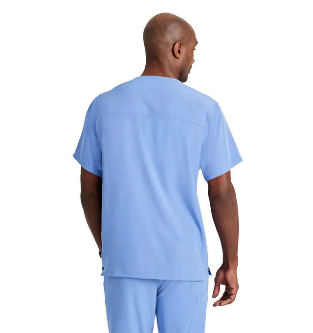 SKECHERS™ by Barco Structure 1-Pocket V-Neck Scrub Top-Ciel Blue