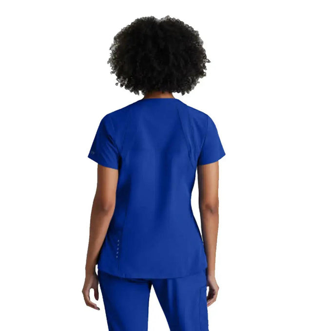 Barco One™ by Barco Racer 4-Pocket V-Neck Scrub Top-Cobalt