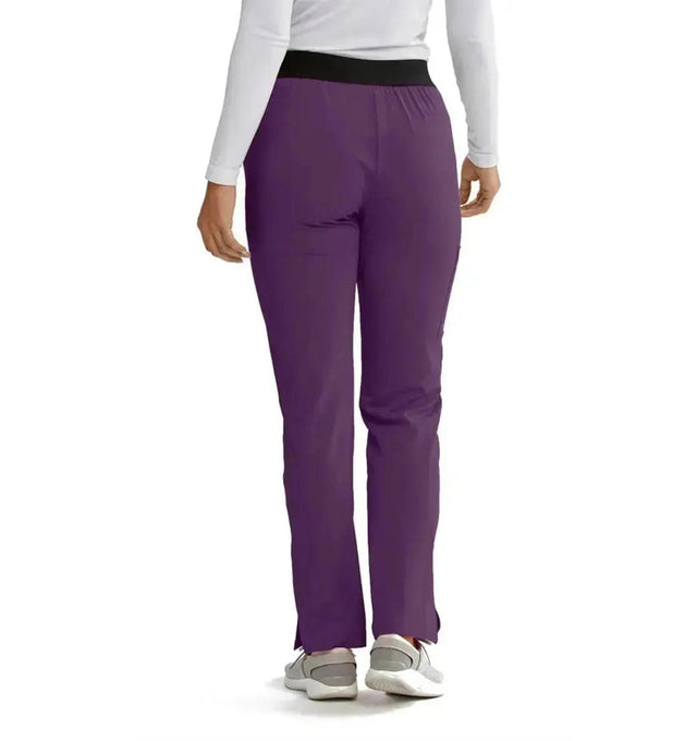 SKECHERS™ by barco Breeze 3-Pocket Mid-Rise Straight Leg Scrub Pant-Egg Plant