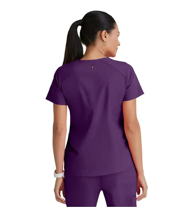 Grey's Anatomy Stretch™ by Barco Emma 4-Pocket V-Neck Scrub Top-Egg Plant