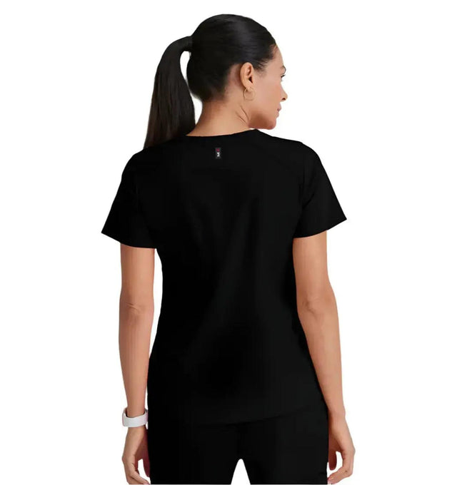Grey's Anatomy Stretch™ by Barco Emma 4-Pocket V-Neck Scrub Top-Black