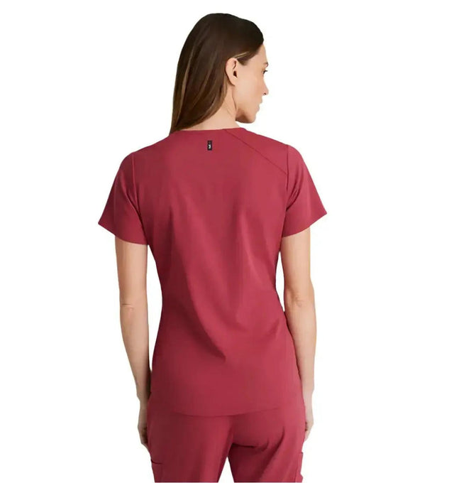 Grey's Anatomy Stretch™ by Barco Emma 4-Pocket V-Neck Scrub Top-Maple Red