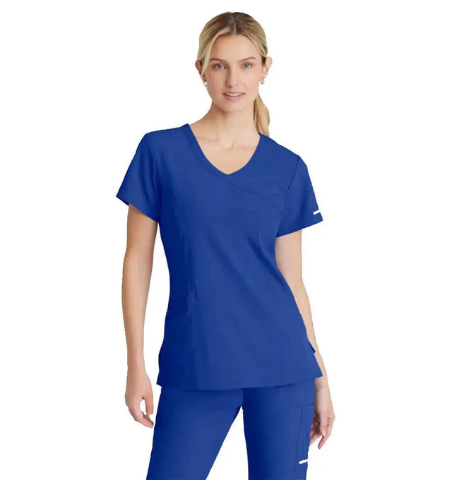 SKECHERS™ by Barco Reliance 3-Pocket Crossover V-Neck Scrub Top-Galaxy