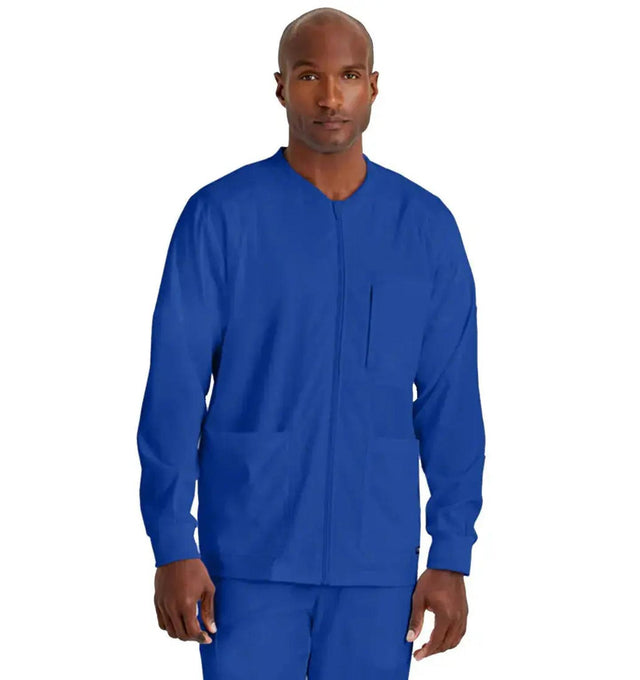 Grey's Anatomy Stretch™ by Barco React 5-Pocket Crewneck Warmup Scrub Jacket-Galaxy