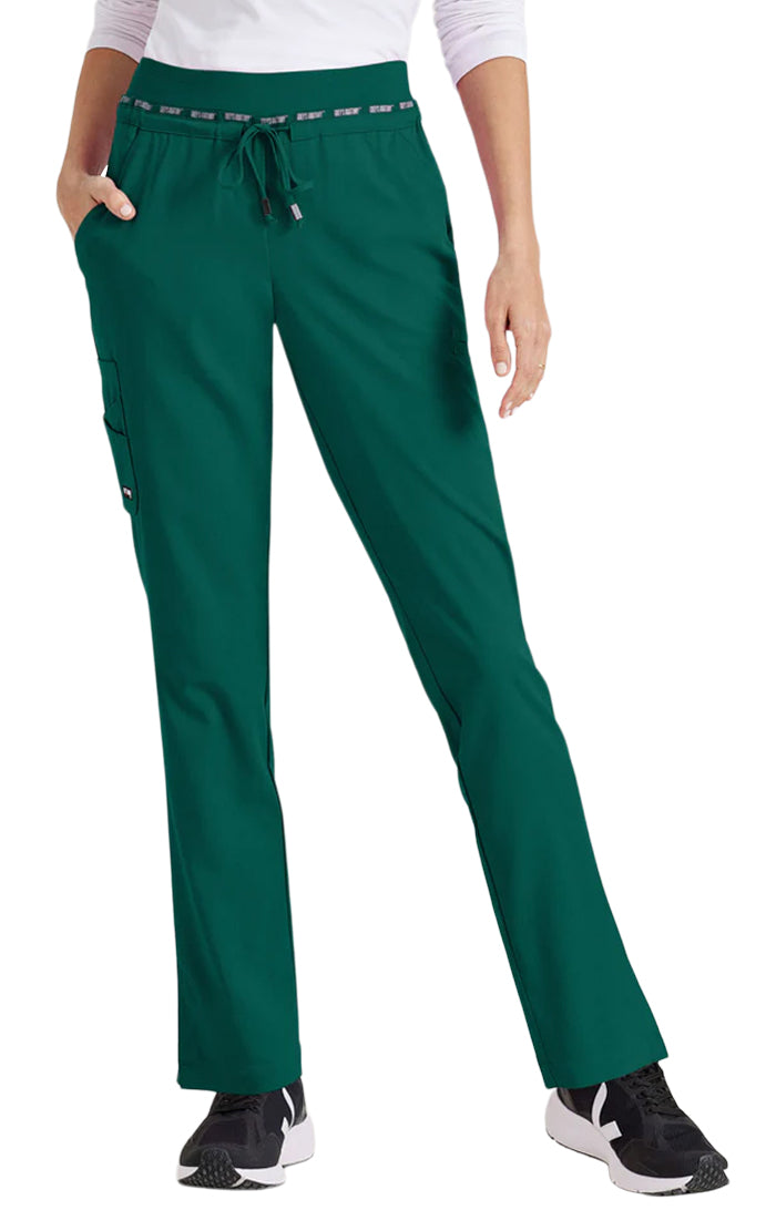 Grey's Anatomy™ Stretch by Barco Serena 7-Pocket Mid-Rise Tappered Leg Scrub Pant-Hunter Green