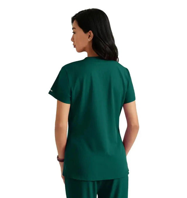 SKECHERS™ by Barco Dignity 1-Pocket Tuck-In Scrub Top-Hunter Green