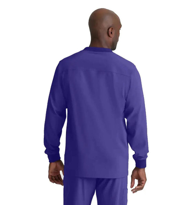 SKECHERS™ by Barco Structure 3-Pocket Crewneck Warmup Scrub Jacket-New Grape