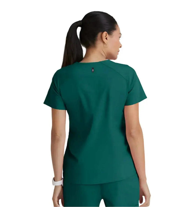 Grey's Anatomy Stretch™ by Barco Emma 4-Pocket V-Neck Scrub Top-Hunter Green