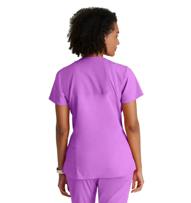 Barco One™ by Barco Racer 4-Pocket V-Neck Scrub Top-Helio
Purple