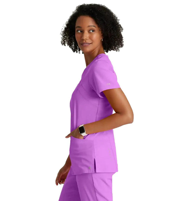 Barco One™ by Barco Racer 4-Pocket V-Neck Scrub Top-Helio
Purple