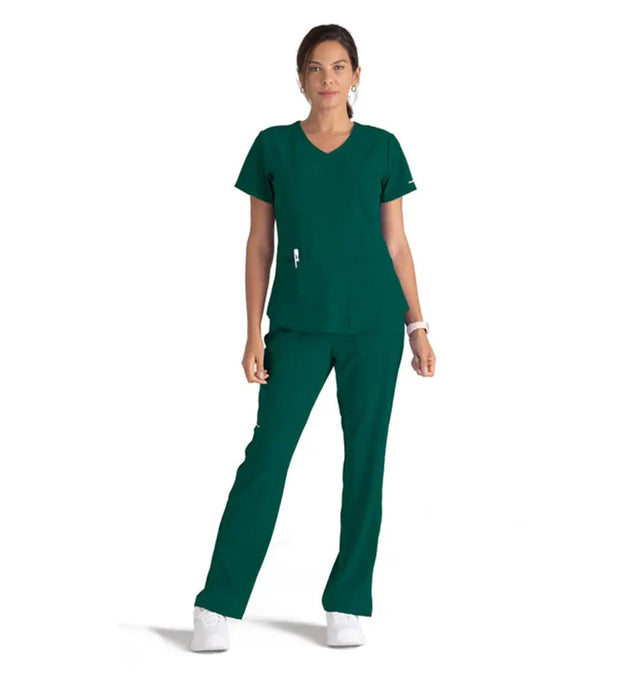 SKECHERS™ by barco Reliance 3-Pocket Mid-Rise Straight Leg Scrub Pant-Hunter Green