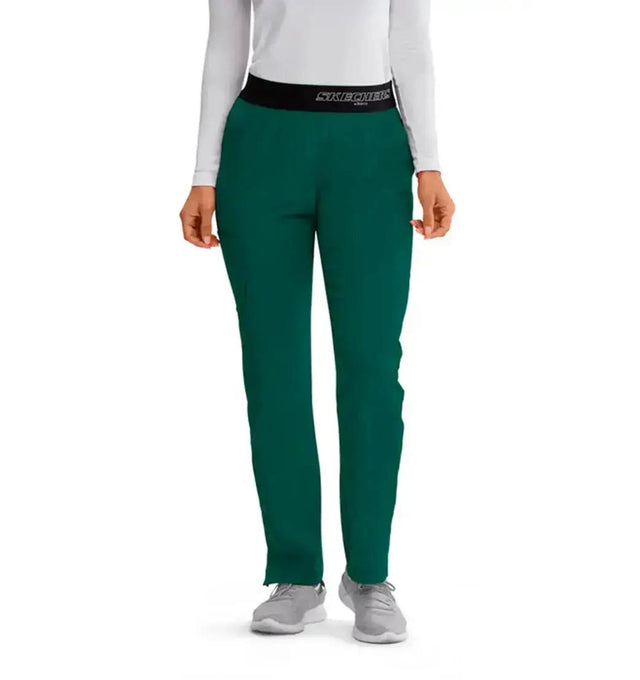 SKECHERS™ by barco Breeze 3-Pocket Mid-Rise Straight Leg Scrub Pant-Hunter Green