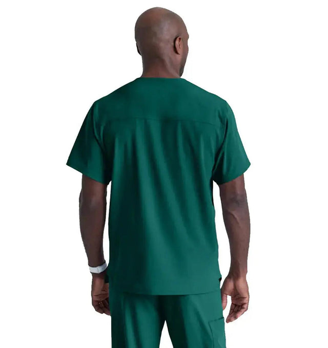 SKECHERS™ by Barco Structure 1-Pocket V-Neck Scrub Top-Hunter Green
