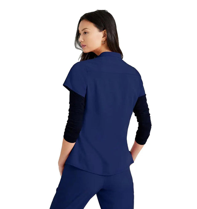 Barco Unify™ by Barco MISSION 1-POCKET HENLEY NECK SCRUB TOP - Indigo