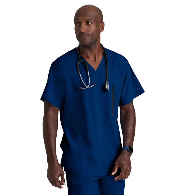 Barco One™ by Barco Amplify 5-Pocket V-Neck Scrub Top-Indigo