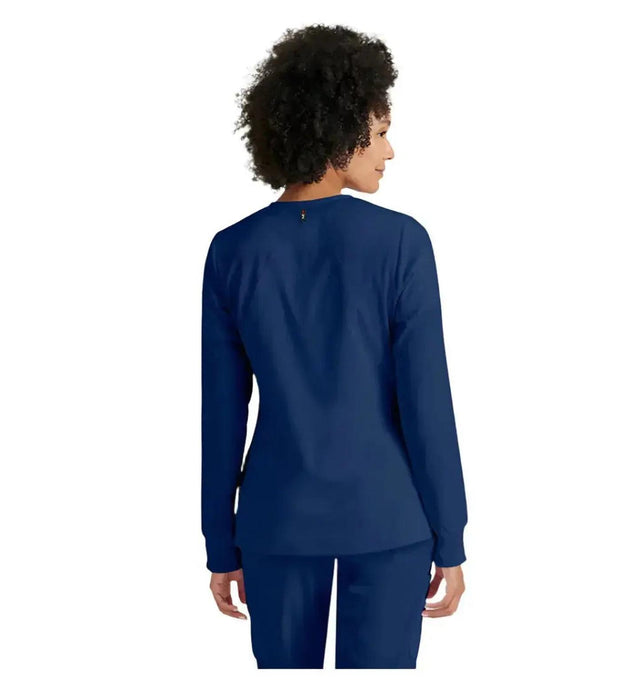 Grey's Anatomy Stretch™ by Barco Gianna 5-Pocket Crewneck Scrub Jacket-Indigo