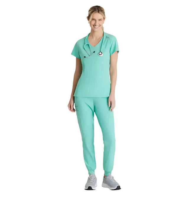 SKECHERS™ by Barco Dignity 1-Pocket Tuck-In Scrub Top-Light Jade