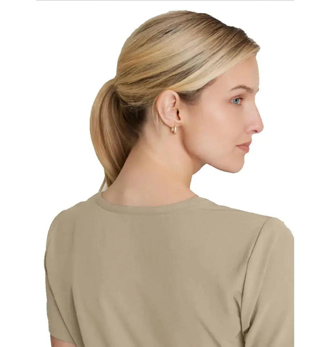 SKECHERS™ by Barco Reliance 3-Pocket Crossover V-Neck Scrub Top-New Khaki