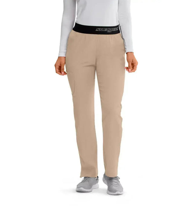 SKECHERS™ by barco Breeze 3-Pocket Mid-Rise Straight Leg Scrub Pant-New Khaki