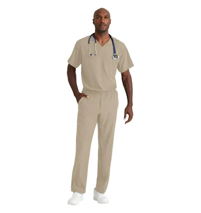 SKECHERS™ by Barco Structure 1-Pocket V-Neck Scrub Top-New Khaki