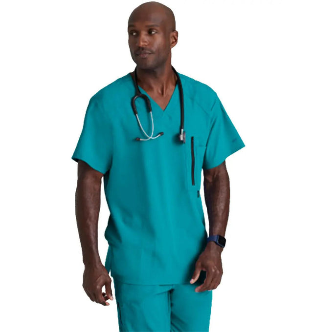 Barco One™ by Barco Amplify 5-Pocket V-Neck Scrub Top-Teal