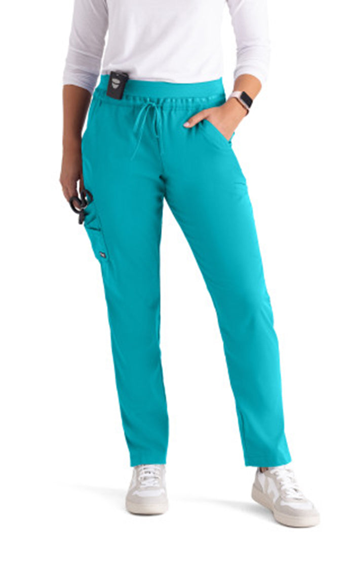 Grey's Anatomy™ Stretch by Barco Serena 7-Pocket Mid-Rise Tappered Leg Scrub Pant-Teal