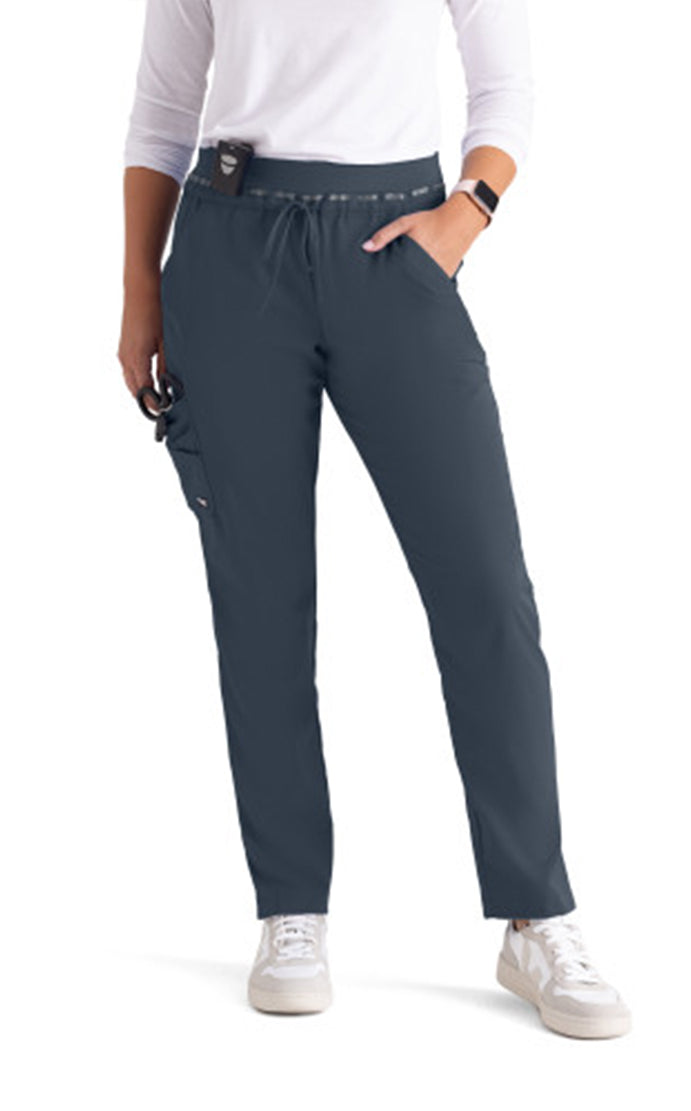 Grey's Anatomy™ Stretch by Barco Serena 7-Pocket Mid-Rise Tappered Leg Scrub Pant-Steel
