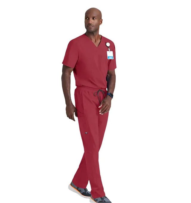 Grey's Anatomy Stretch™ by Barco Murphy 2-Pocket V-Neck Scrub Top-Maple Red