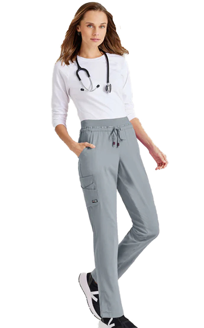 Grey's Anatomy™ Stretch by Barco Serena 7-Pocket Mid-Rise Tappered Leg Scrub Pant-Moon Struck