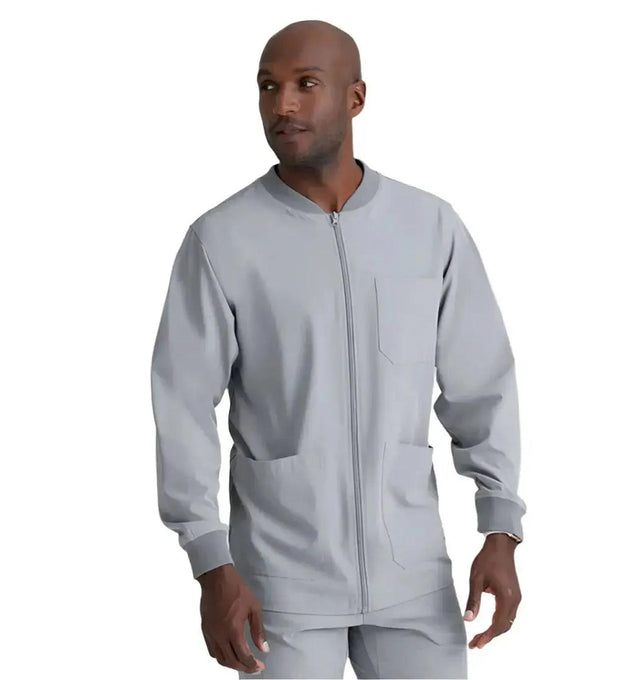 SKECHERS™ by Barco Structure 3-Pocket Crewneck Warmup Scrub Jacket-Monnstruck