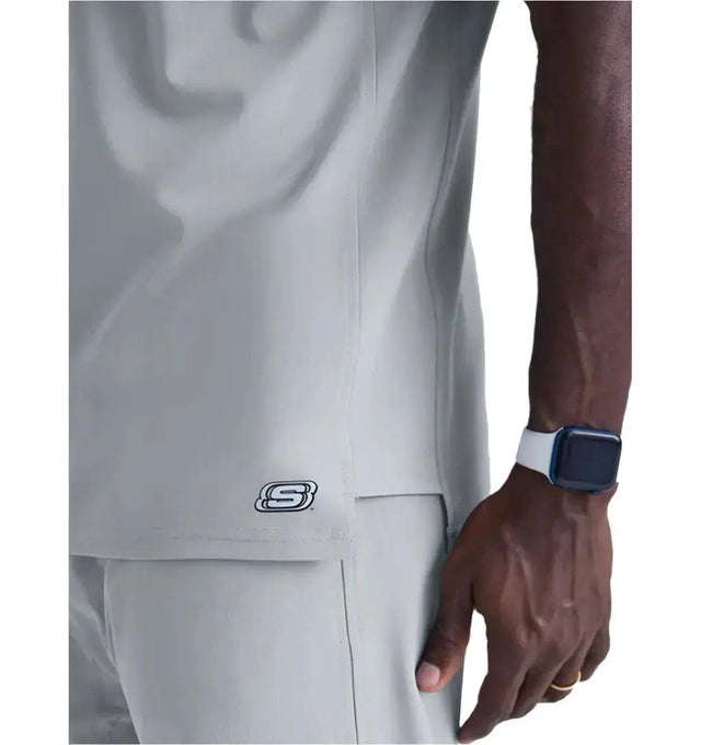 SKECHERS™ by Barco Structure 1-Pocket V-Neck Scrub Top-Moonstruck