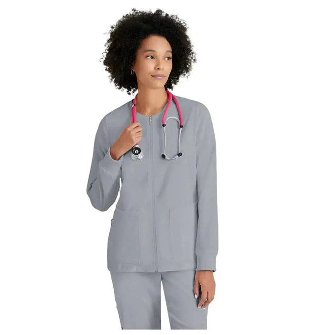 Grey's Anatomy Stretch™ by Barco Gianna 5-Pocket Crewneck Scrub Jacket-Moonstruck