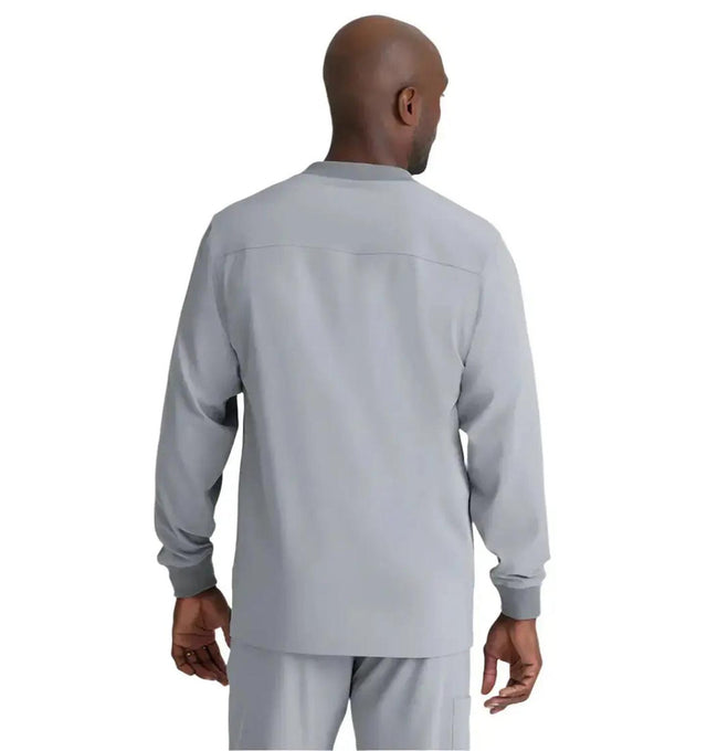 SKECHERS™ by Barco Structure 3-Pocket Crewneck Warmup Scrub Jacket-Monnstruck