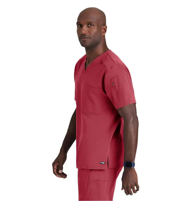 Grey's Anatomy Stretch™ by Barco Murphy 2-Pocket V-Neck Scrub Top-Maple Red