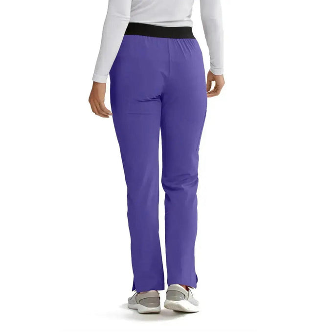 SKECHERS™ by barco Breeze 3-Pocket Mid-Rise Straight Leg Scrub Pant-New Grape