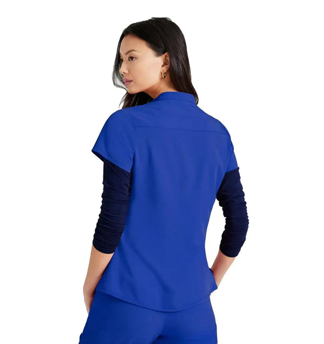 Barco Unify™ by Barco MISSION 1-POCKET HENLEY NECK SCRUB TOP - New Royal
