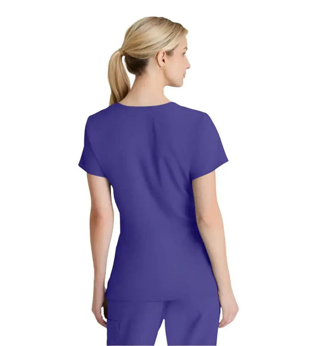 SKECHERS™ by Barco Reliance 3-Pocket Crossover V-Neck Scrub Top-New Grape