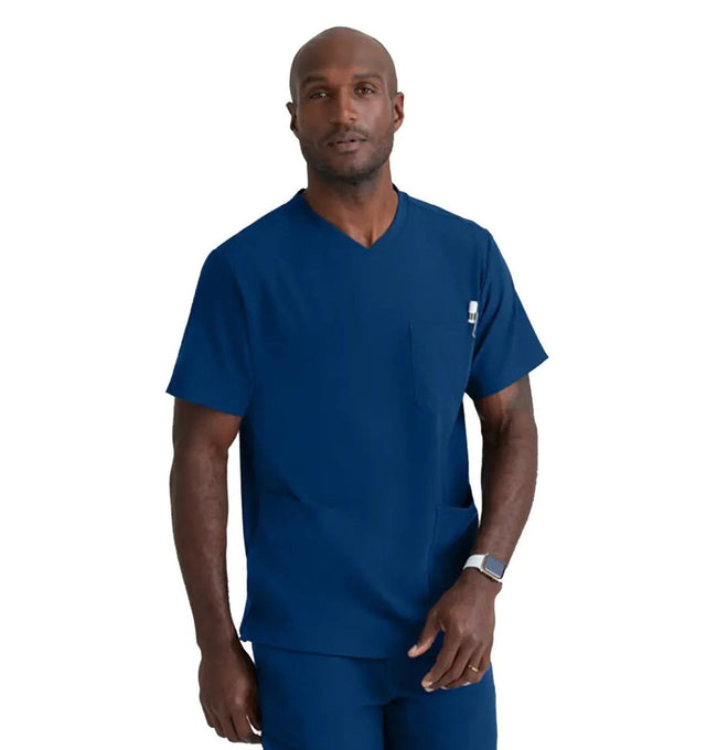 Skechers™ Vitality by Barco Crew 4-Pocket V-Neck Scrub Top - Navy
