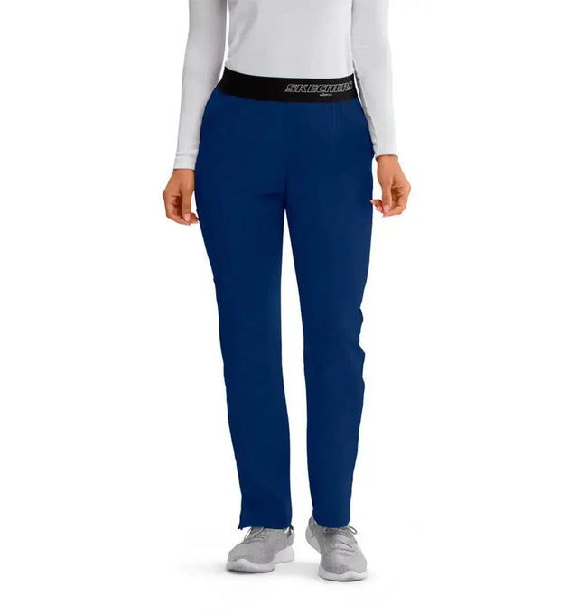 SKECHERS™ by barco Breeze 3-Pocket Mid-Rise Straight Leg Scrub Pant-Navy